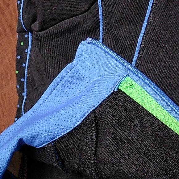 Catherines Women's 3X Black with Blue & Green Polks Dots Zip up Jacket NWT - Picture 4 of 7